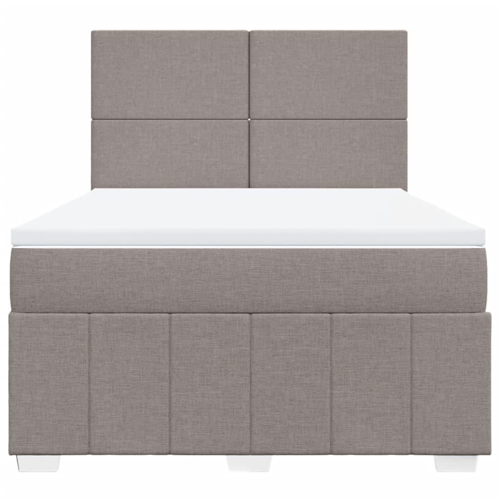 vidaXL Κρεβάτι Boxspring με Στρώμα Taupe 160x200 εκ. Υφασμάτινο