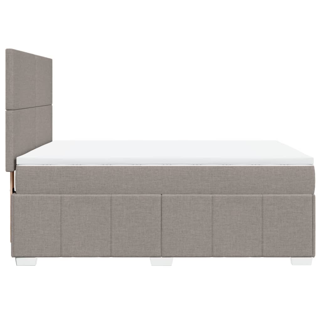 vidaXL Κρεβάτι Boxspring με Στρώμα Taupe 160x200 εκ. Υφασμάτινο