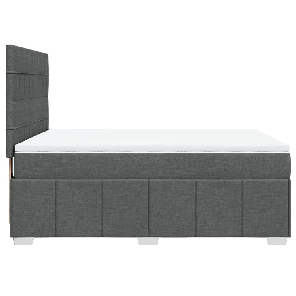 vidaXL Κρεβάτι Boxspring με Στρώμα Σκούρο Γκρι 160x200 εκ Υφασμάτινο