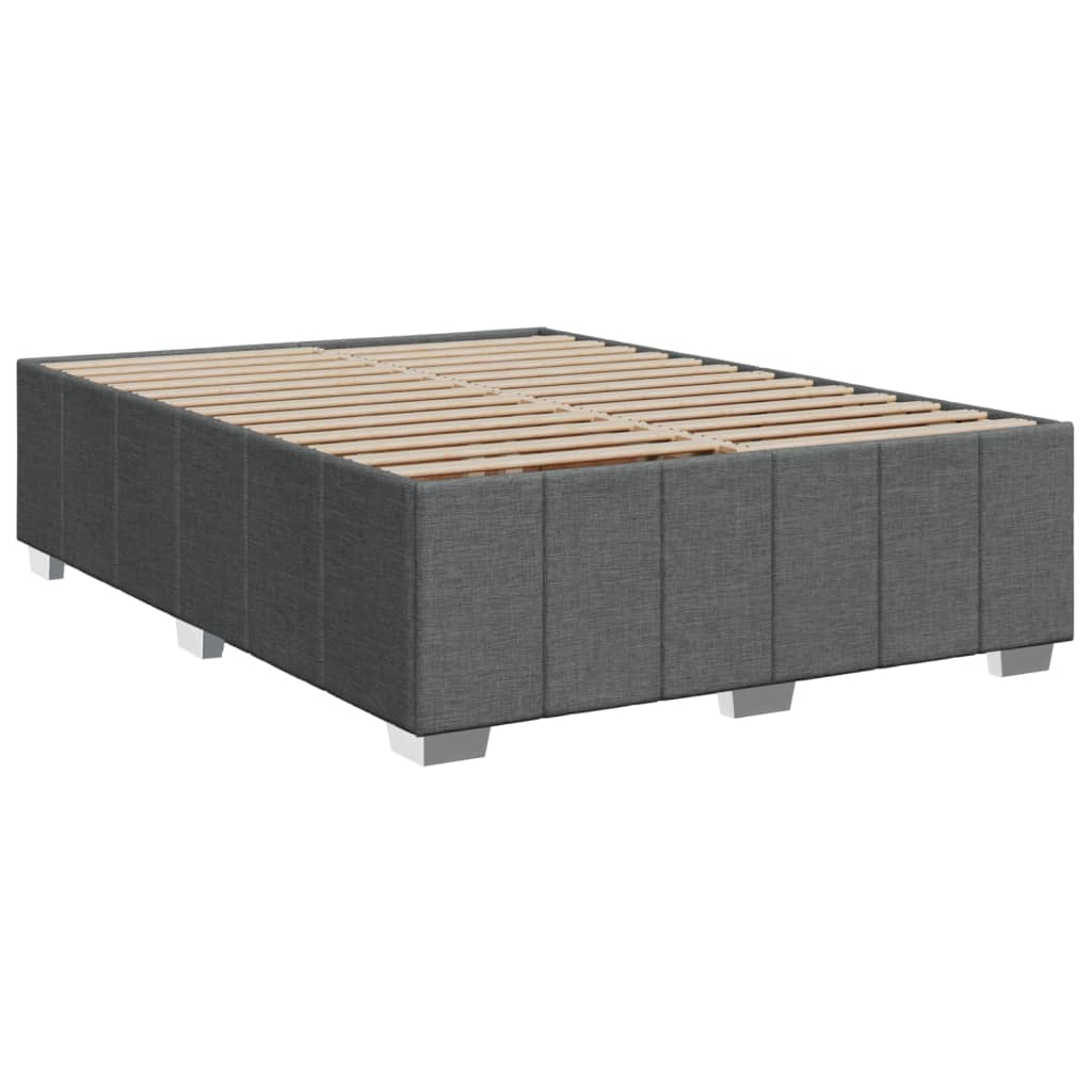 vidaXL Κρεβάτι Boxspring με Στρώμα Σκούρο Γκρι 160x200 εκ Υφασμάτινο