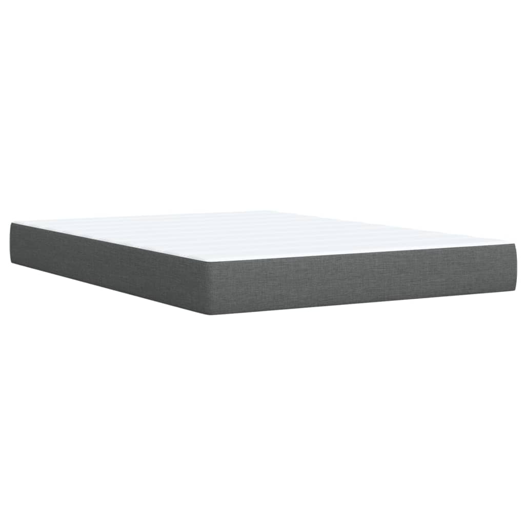 vidaXL Κρεβάτι Boxspring με Στρώμα Σκούρο Γκρι 160x200 εκ Υφασμάτινο