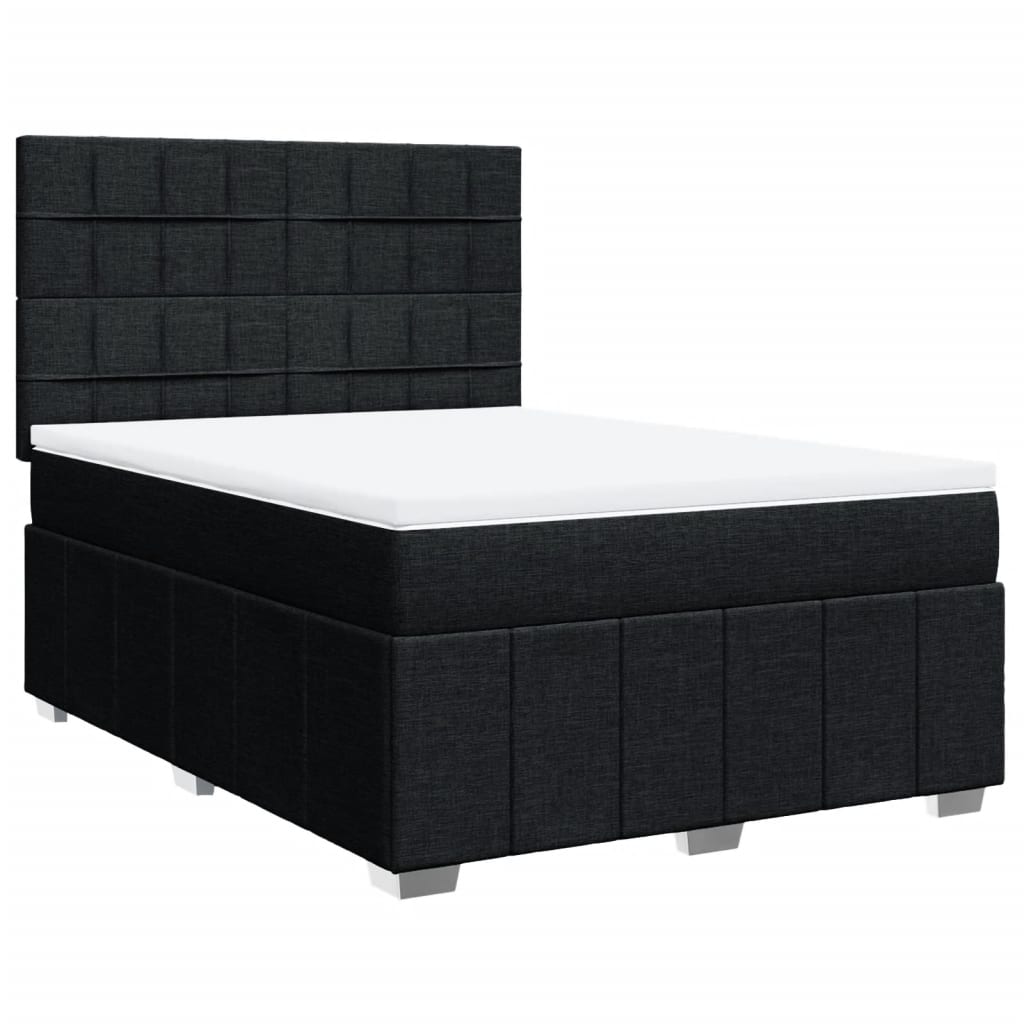 vidaXL Κρεβάτι Boxspring με Στρώμα Μαύρο 160x200 εκ. Υφασμάτινο