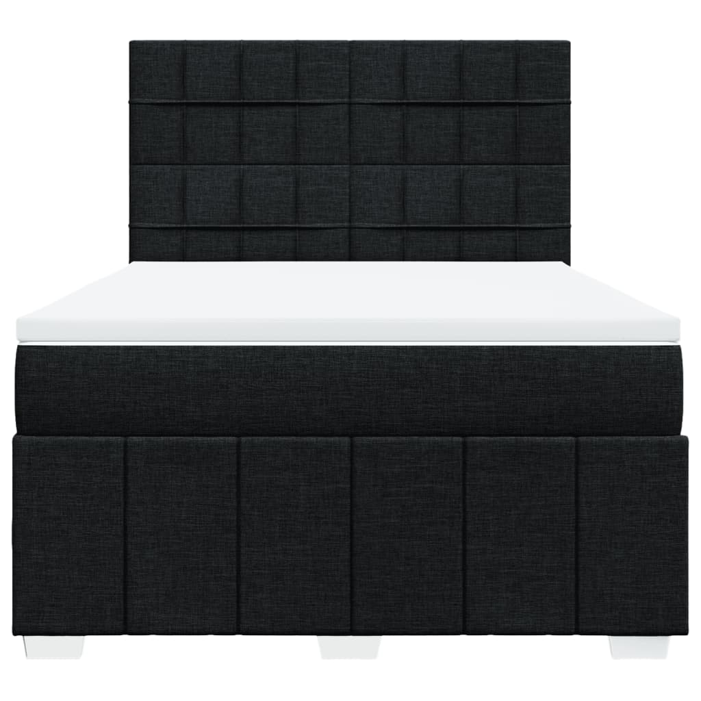 vidaXL Κρεβάτι Boxspring με Στρώμα Μαύρο 160x200 εκ. Υφασμάτινο