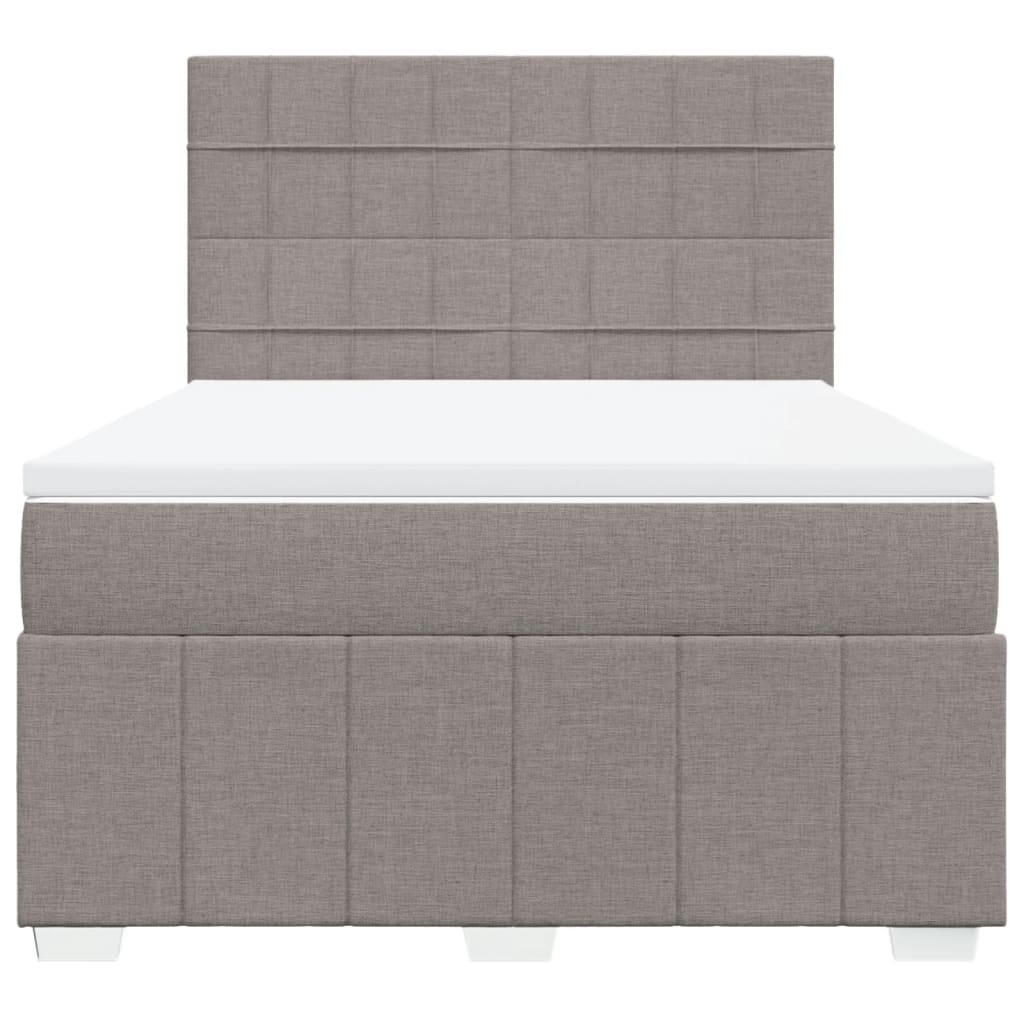 vidaXL Κρεβάτι Boxspring με Στρώμα Taupe 160x200 εκ. Υφασμάτινο