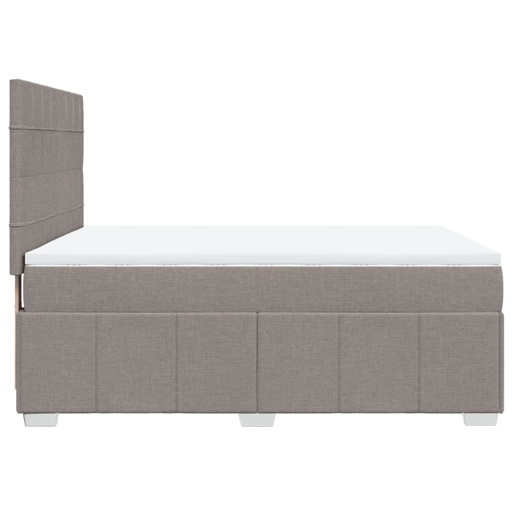 vidaXL Κρεβάτι Boxspring με Στρώμα Taupe 160x200 εκ. Υφασμάτινο