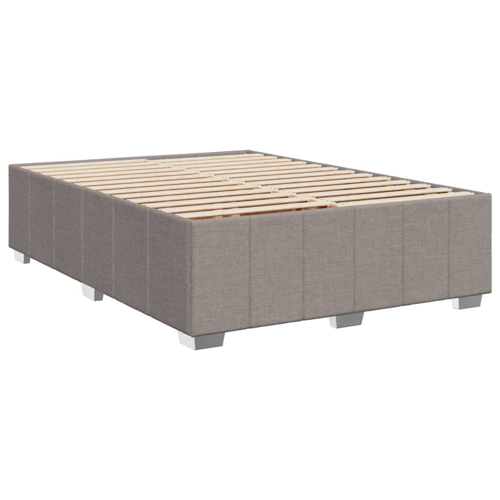 vidaXL Κρεβάτι Boxspring με Στρώμα Taupe 160x200 εκ. Υφασμάτινο