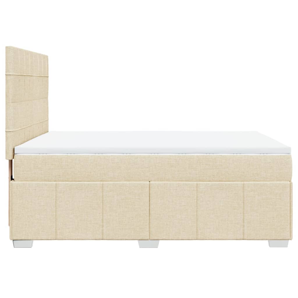vidaXL Κρεβάτι Boxspring με Στρώμα Κρεμ 160x200 εκ. Υφασμάτινο