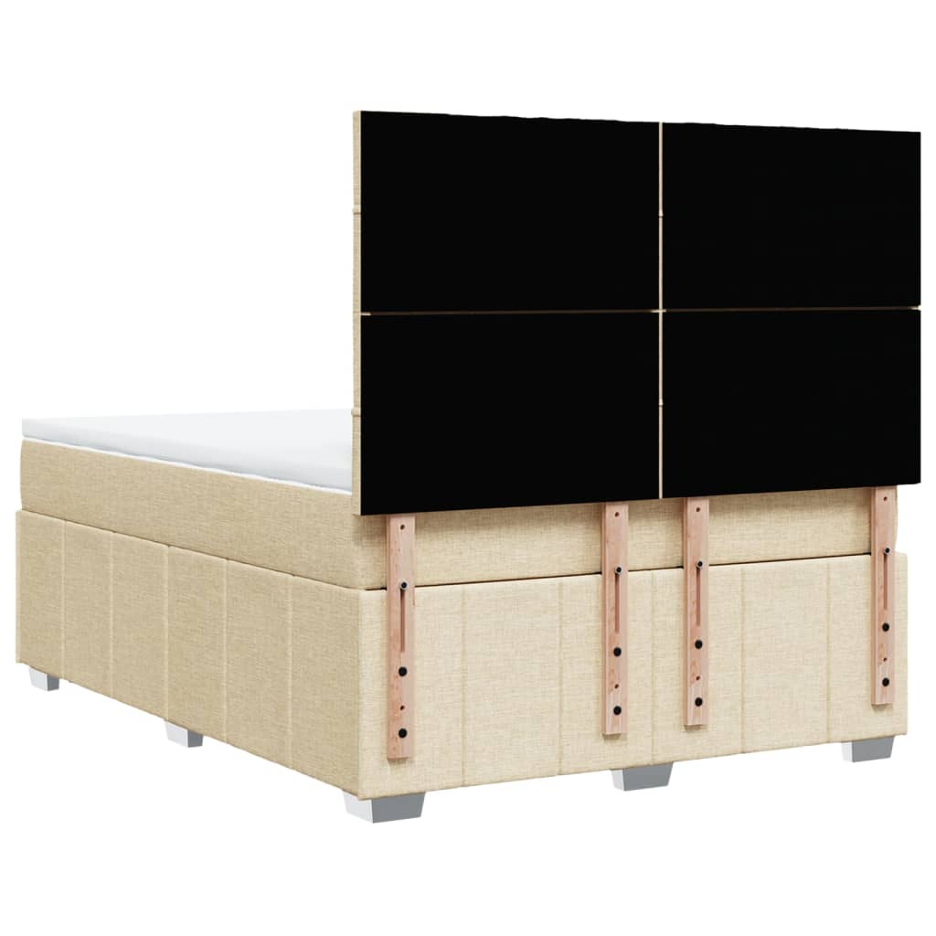 vidaXL Κρεβάτι Boxspring με Στρώμα Κρεμ 160x200 εκ. Υφασμάτινο