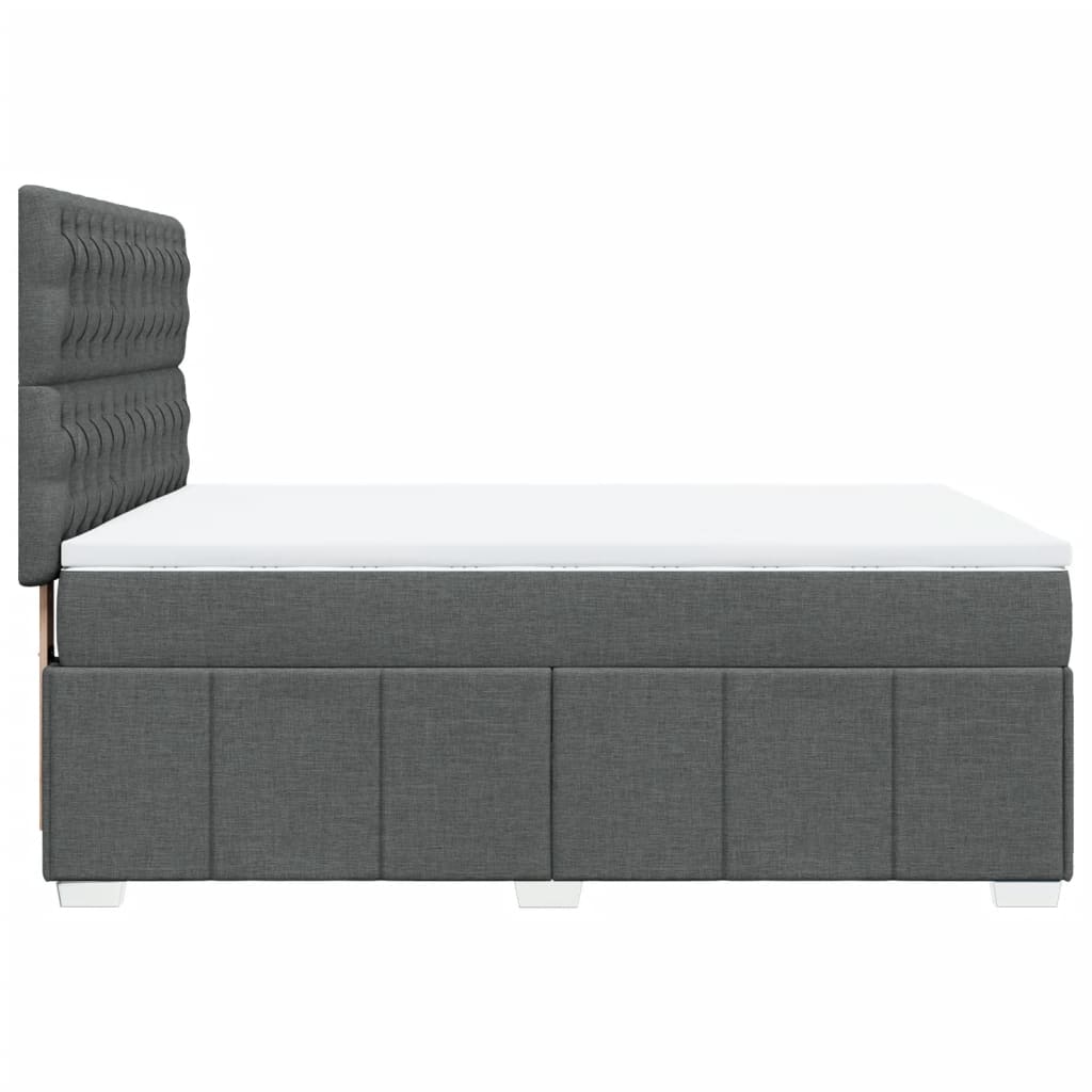 vidaXL Κρεβάτι Boxspring με Στρώμα Σκούρο Γκρι 160x200 εκ Υφασμάτινο