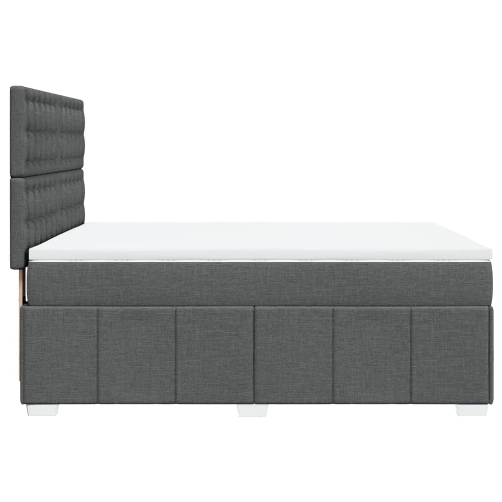vidaXL Κρεβάτι Boxspring με Στρώμα Σκούρο Γκρι 160x200 εκ Υφασμάτινο