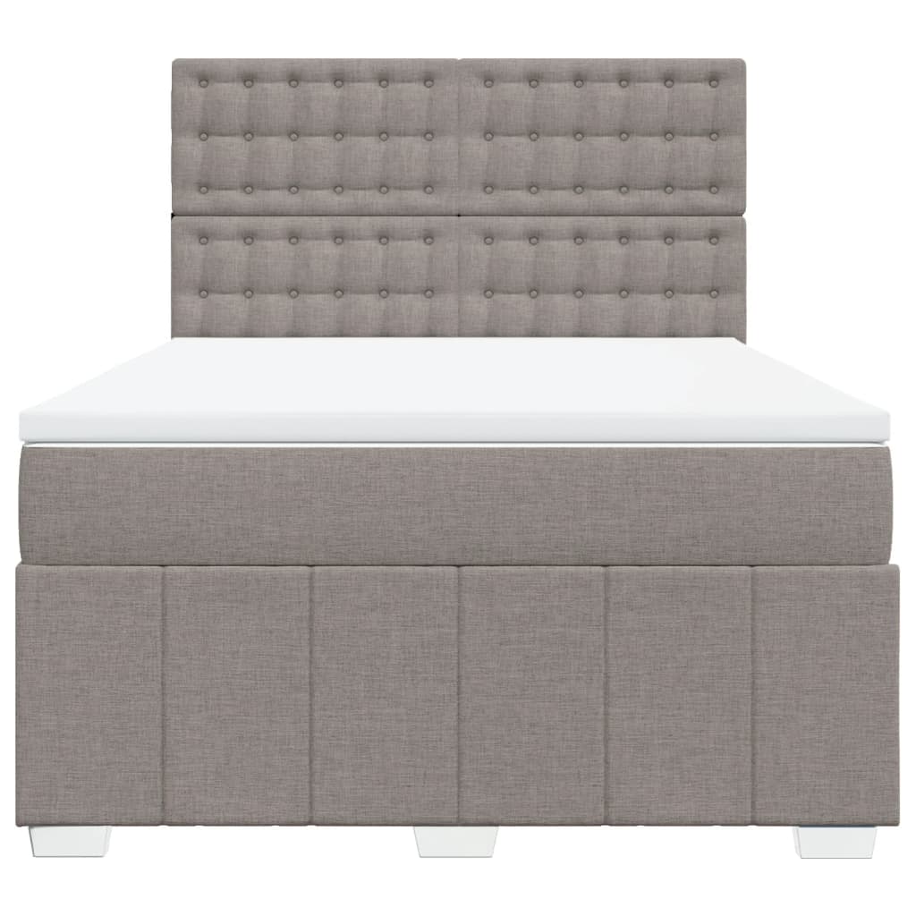 vidaXL Κρεβάτι Boxspring με Στρώμα Taupe 160x200 εκ. Υφασμάτινο