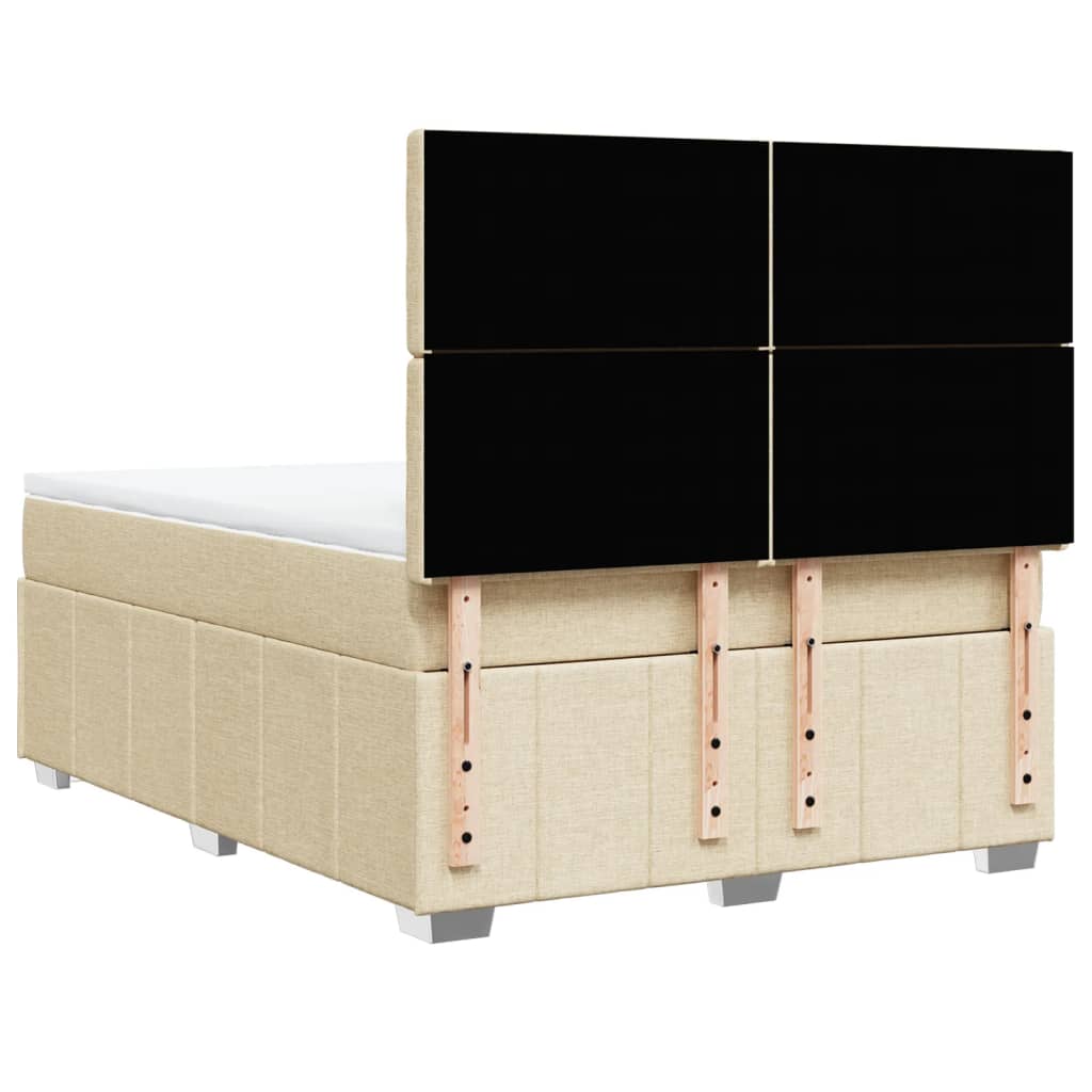 vidaXL Κρεβάτι Boxspring με Στρώμα Κρεμ 160x200 εκ. Υφασμάτινο