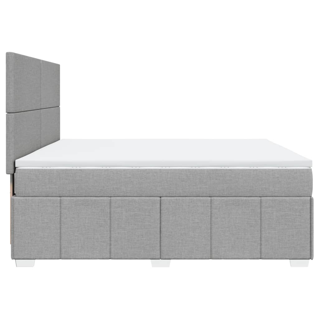 vidaXL Κρεβάτι Boxspring με Στρώμα Ανοιχτό Γκρι 180x200 εκ. Υφασμάτινο