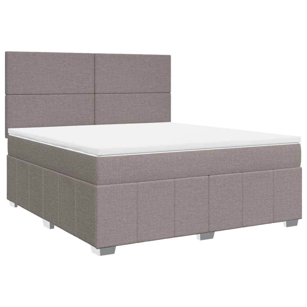 vidaXL Κρεβάτι Boxspring με Στρώμα Taupe 180x200 εκ. Υφασμάτινο