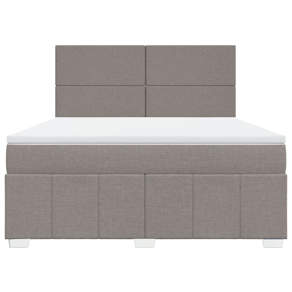 vidaXL Κρεβάτι Boxspring με Στρώμα Taupe 180x200 εκ. Υφασμάτινο