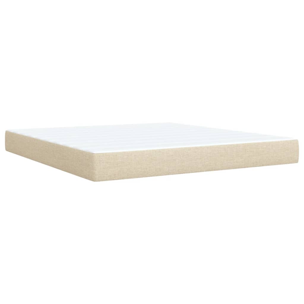 vidaXL Κρεβάτι Boxspring με Στρώμα Κρεμ 180x200 εκ. Υφασμάτινο