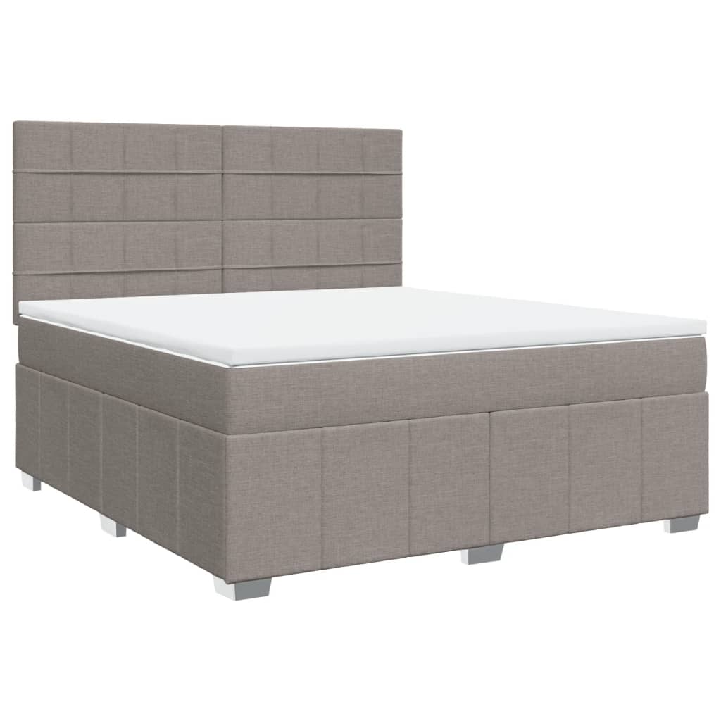 vidaXL Κρεβάτι Boxspring με Στρώμα Taupe 180x200 εκ. Υφασμάτινο