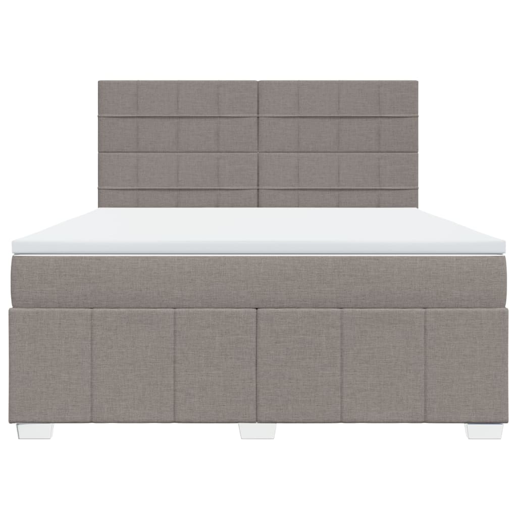 vidaXL Κρεβάτι Boxspring με Στρώμα Taupe 180x200 εκ. Υφασμάτινο