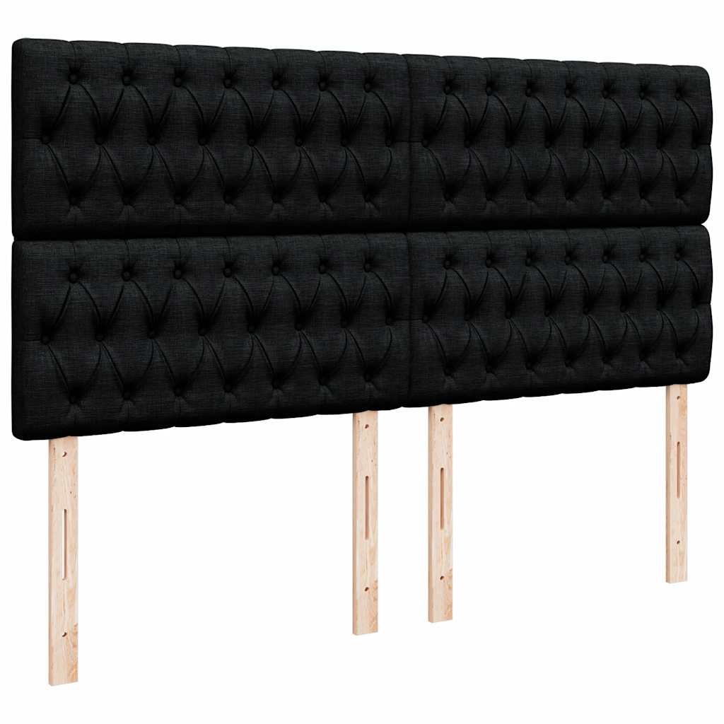 vidaXL Κρεβάτι Boxspring με Στρώμα Μαύρο 180x200 εκ. Υφασμάτινο