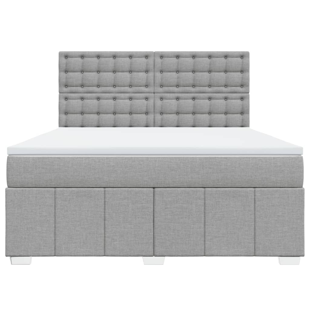 vidaXL Κρεβάτι Boxspring με Στρώμα Ανοιχτό Γκρι 180x200 εκ. Υφασμάτινο