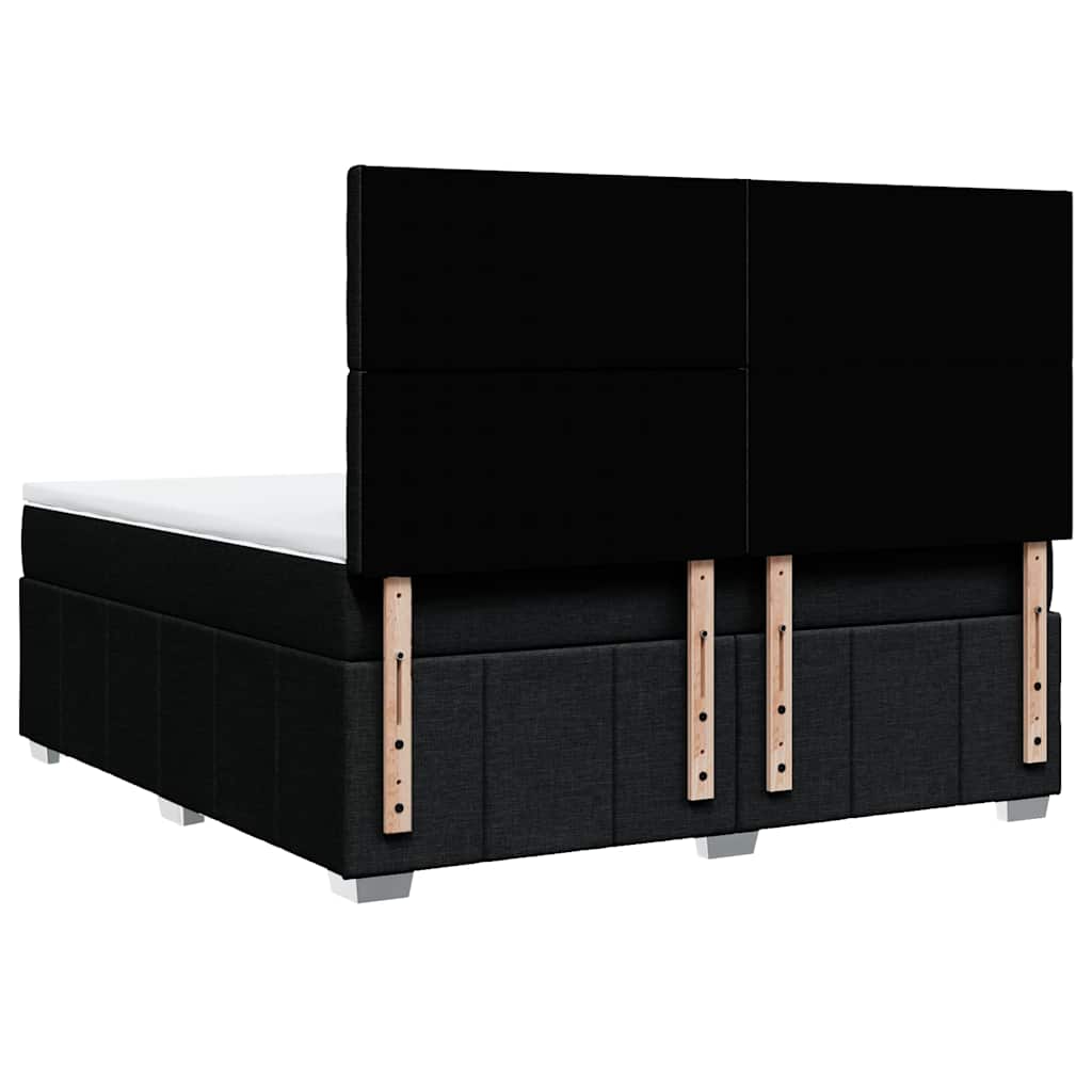 vidaXL Κρεβάτι Boxspring με Στρώμα Μαύρο 180x200 εκ. Υφασμάτινο