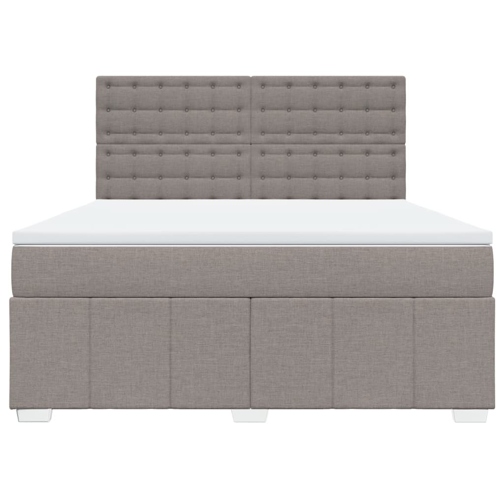 vidaXL Κρεβάτι Boxspring με Στρώμα Taupe 180x200 εκ. Υφασμάτινο
