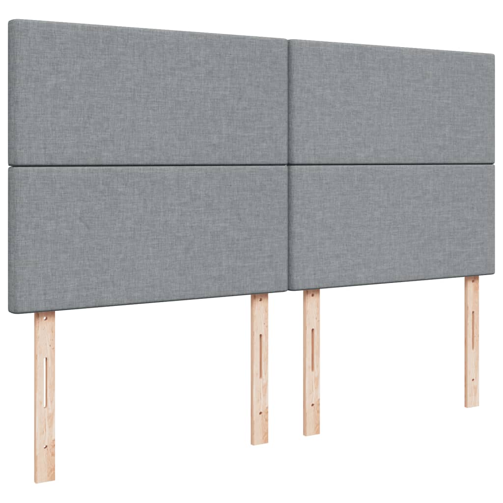 vidaXL Κρεβάτι Boxspring με Στρώμα Ανοιχτό Γκρι 200x200 εκ. Υφασμάτινο