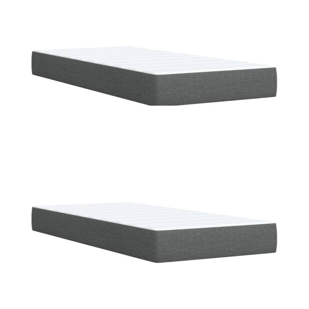 vidaXL Κρεβάτι Boxspring με Στρώμα Σκούρο Γκρι 200x200 εκ. Υφασμάτινο