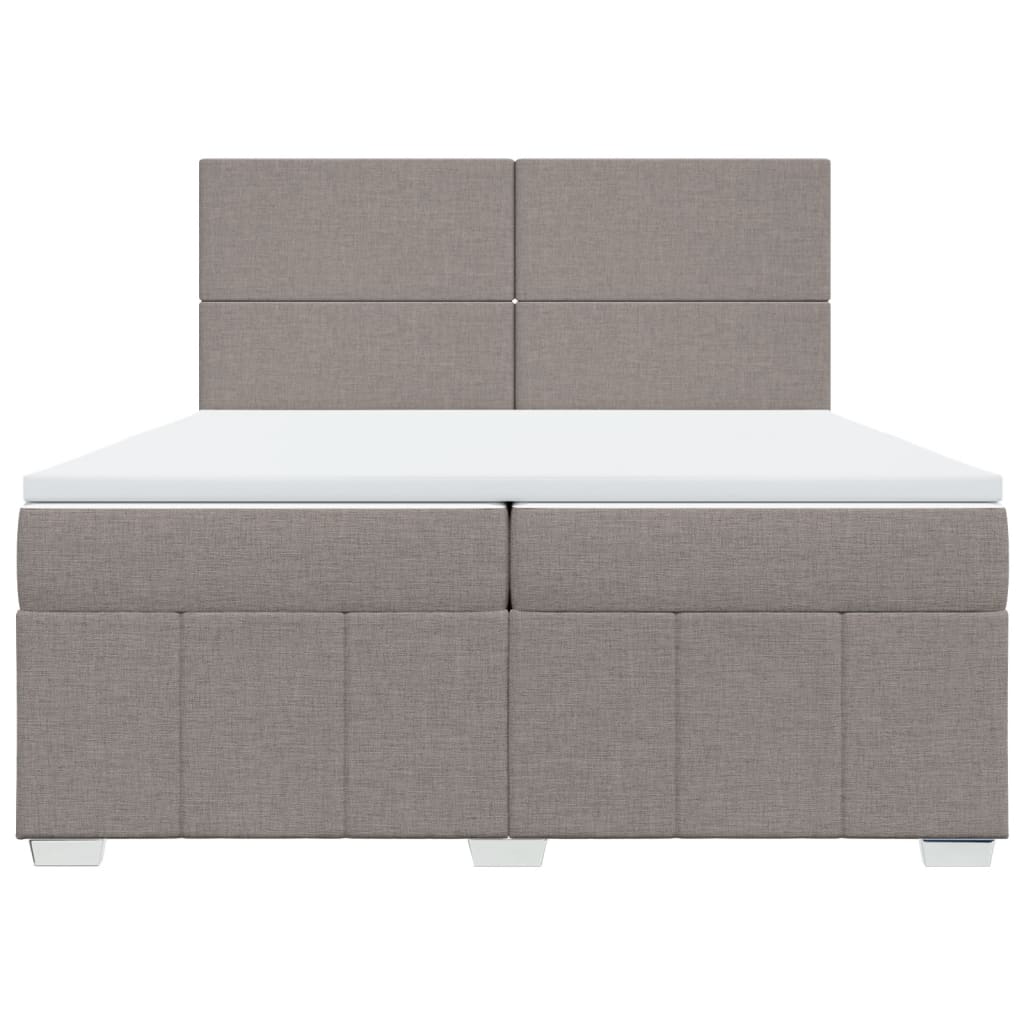 vidaXL Κρεβάτι Boxspring με Στρώμα Taupe 200x200 εκ. Υφασμάτινο