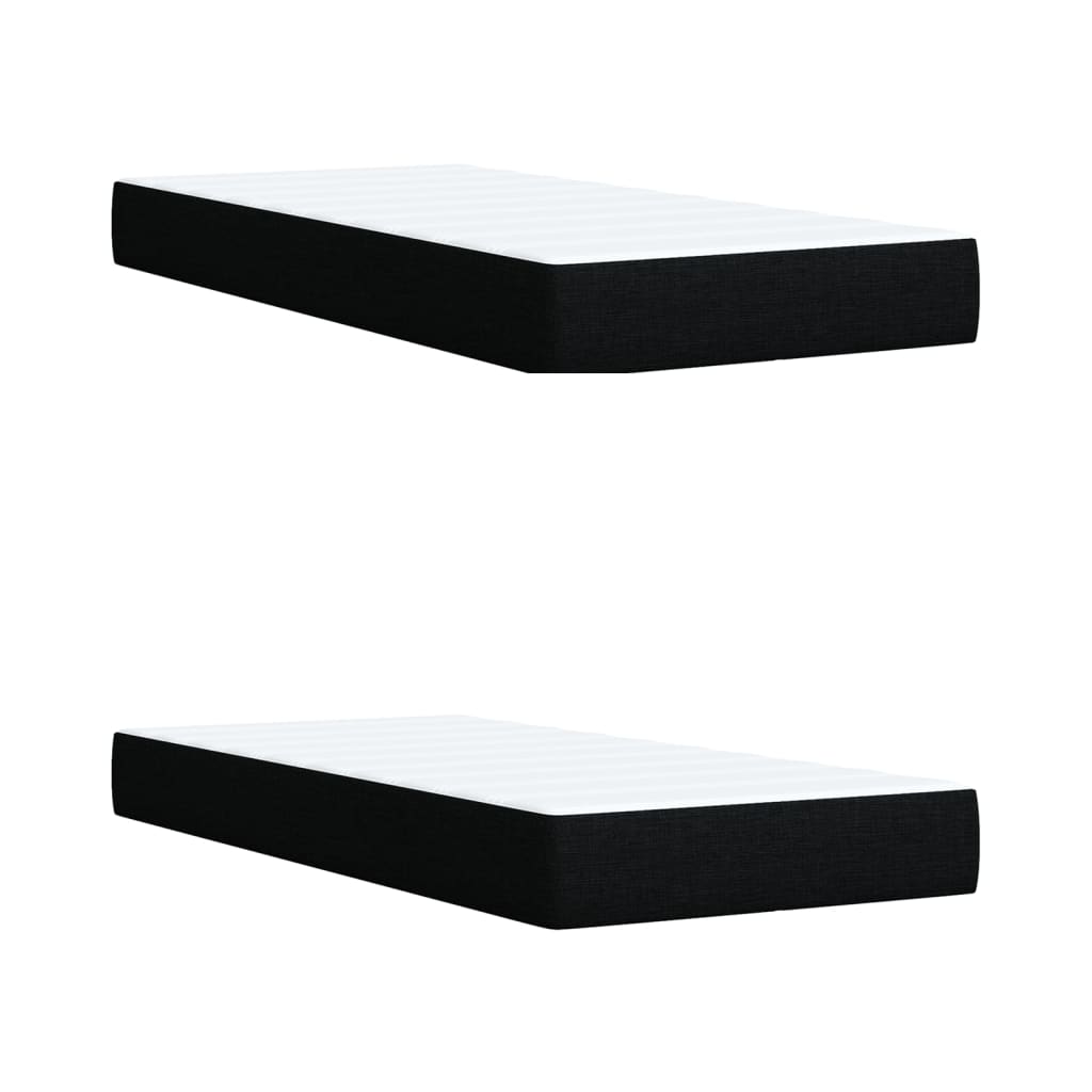 vidaXL Κρεβάτι Boxspring με Στρώμα Μαύρο 200x200 εκ. Υφασμάτινο