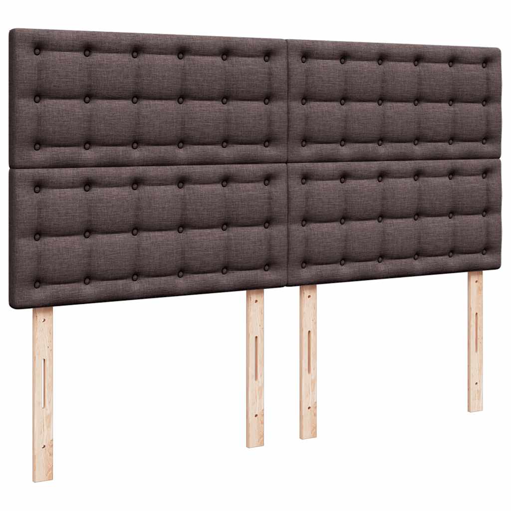 vidaXL Κρεβάτι Boxspring με Στρώμα Σκούρο Καφέ 200x200 εκ. Υφασμάτινο