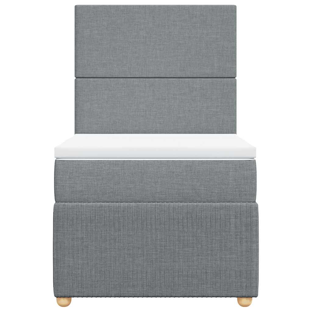 vidaXL Κρεβάτι Boxspring με Στρώμα Ανοιχτό Γκρι 80x200 εκ. Υφασμάτινο