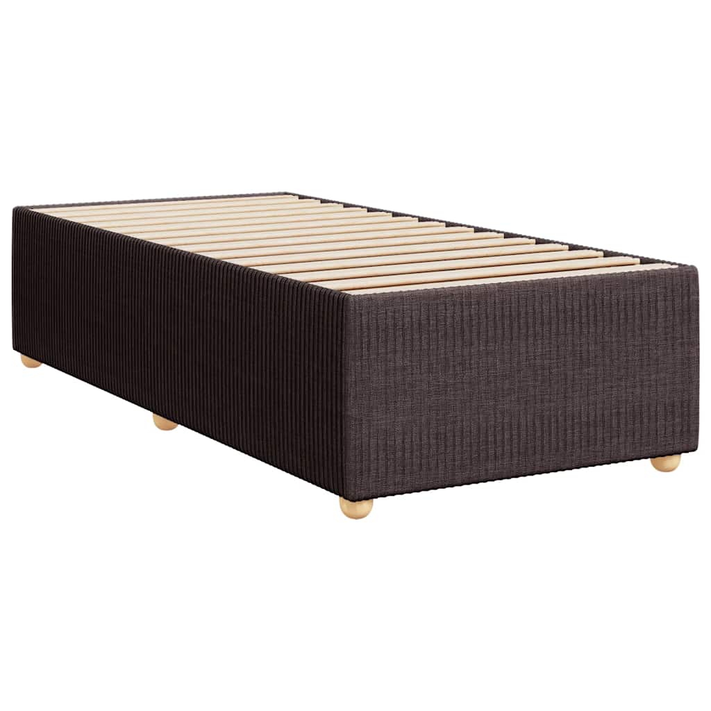 vidaXL Κρεβάτι Boxspring με Στρώμα Σκούρο Καφέ 80x200 εκ. Υφασμάτινο
