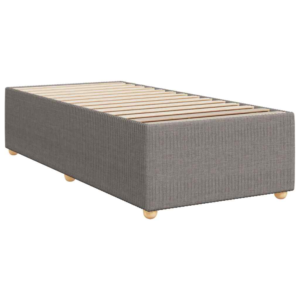 vidaXL Κρεβάτι Boxspring με Στρώμα Taupe 80x200 εκ. Υφασμάτινο