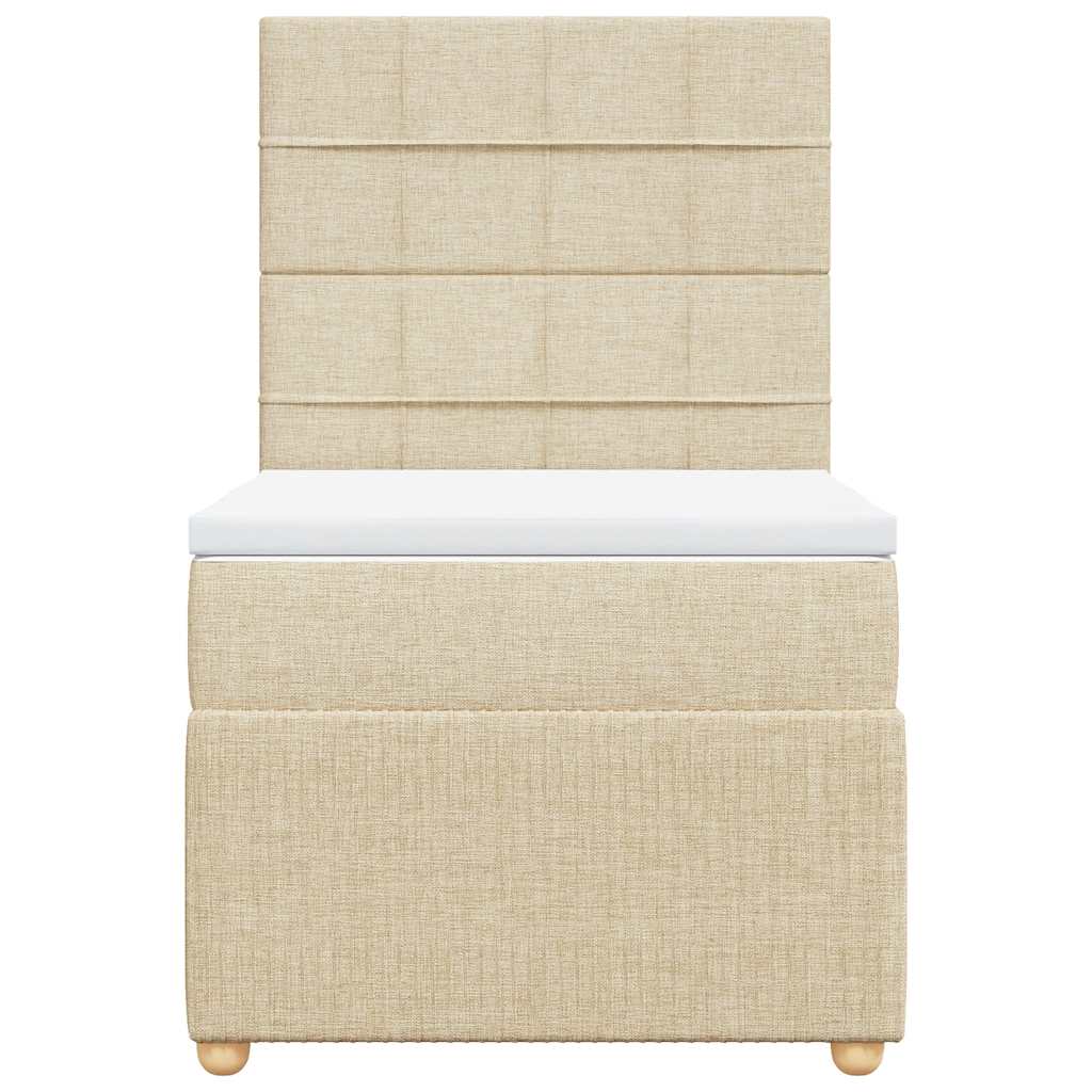vidaXL Κρεβάτι Boxspring με Στρώμα Κρεμ 80 x 200 εκ. Υφασμάτινο