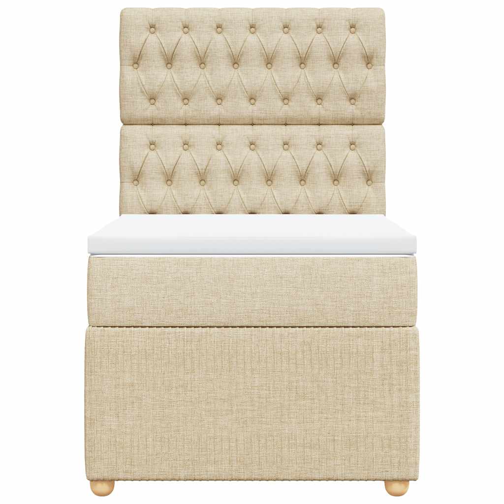 vidaXL Κρεβάτι Boxspring με Στρώμα Κρεμ 80 x 200 εκ. Υφασμάτινο