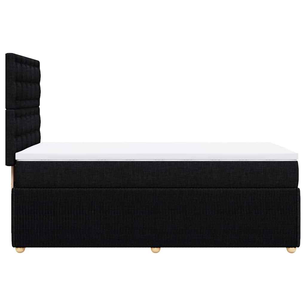 vidaXL Κρεβάτι Boxspring με Στρώμα Μαύρο 80 x 200 εκ. Υφασμάτινο