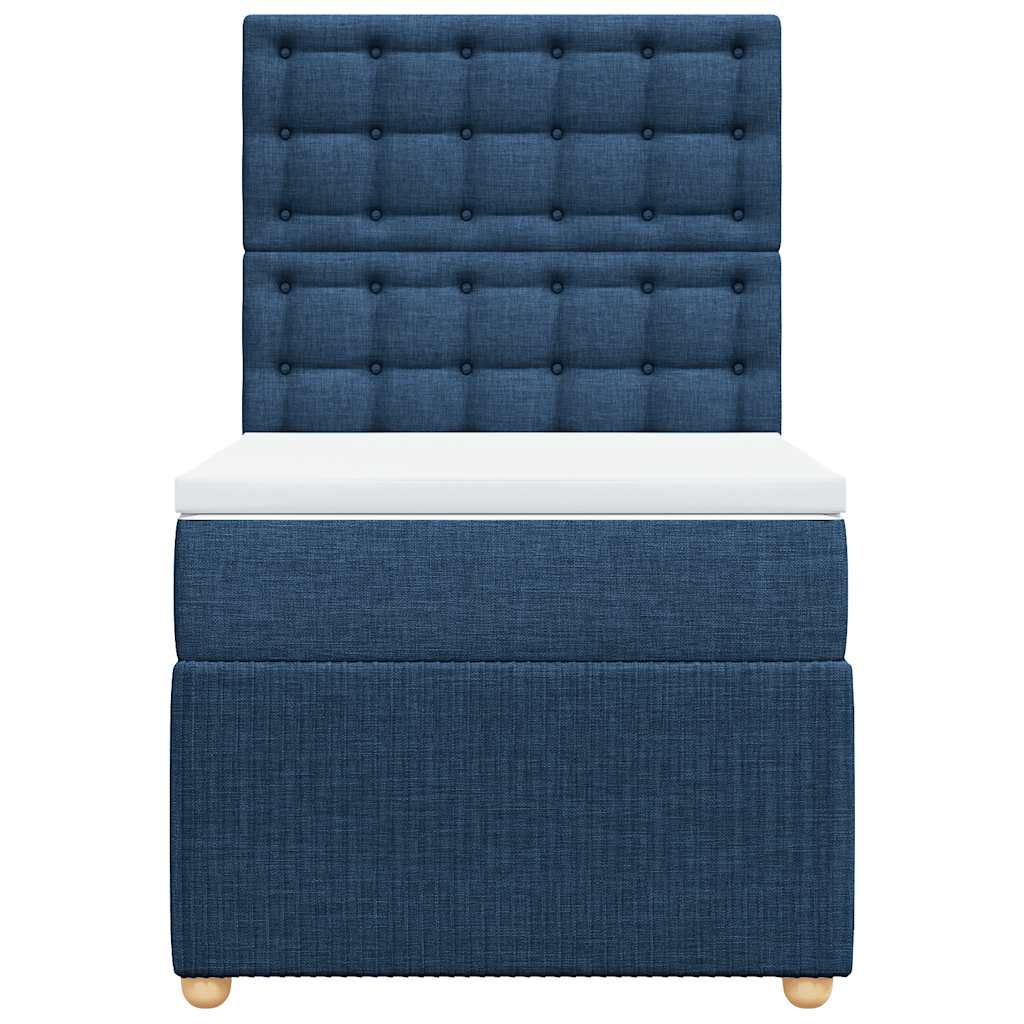 vidaXL Κρεβάτι Boxspring με Στρώμα Μπλε 80x200 εκ. Υφασμάτινο