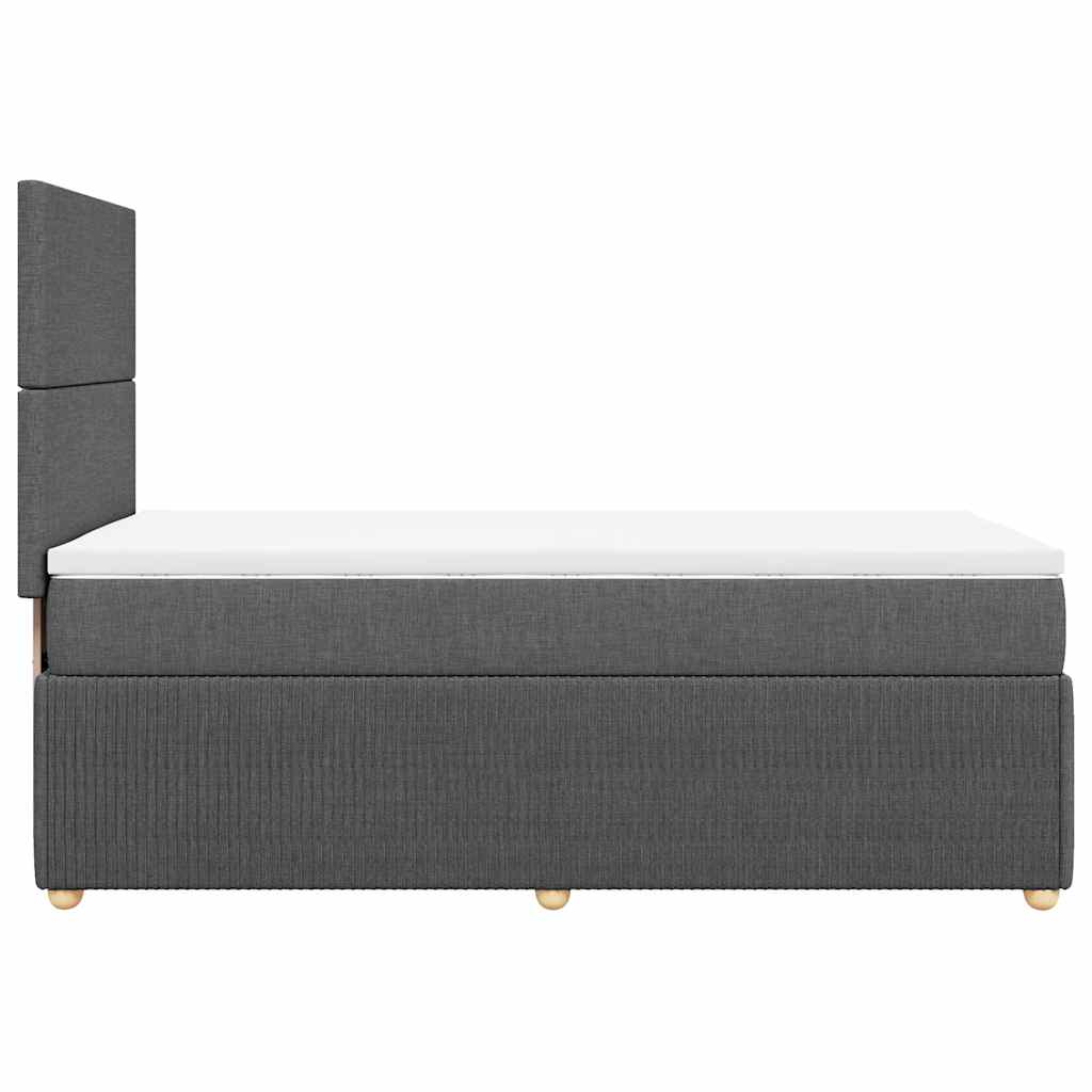 vidaXL Κρεβάτι Boxspring με Στρώμα Σκούρο Γκρι 90x190 εκ. Υφασμάτινο