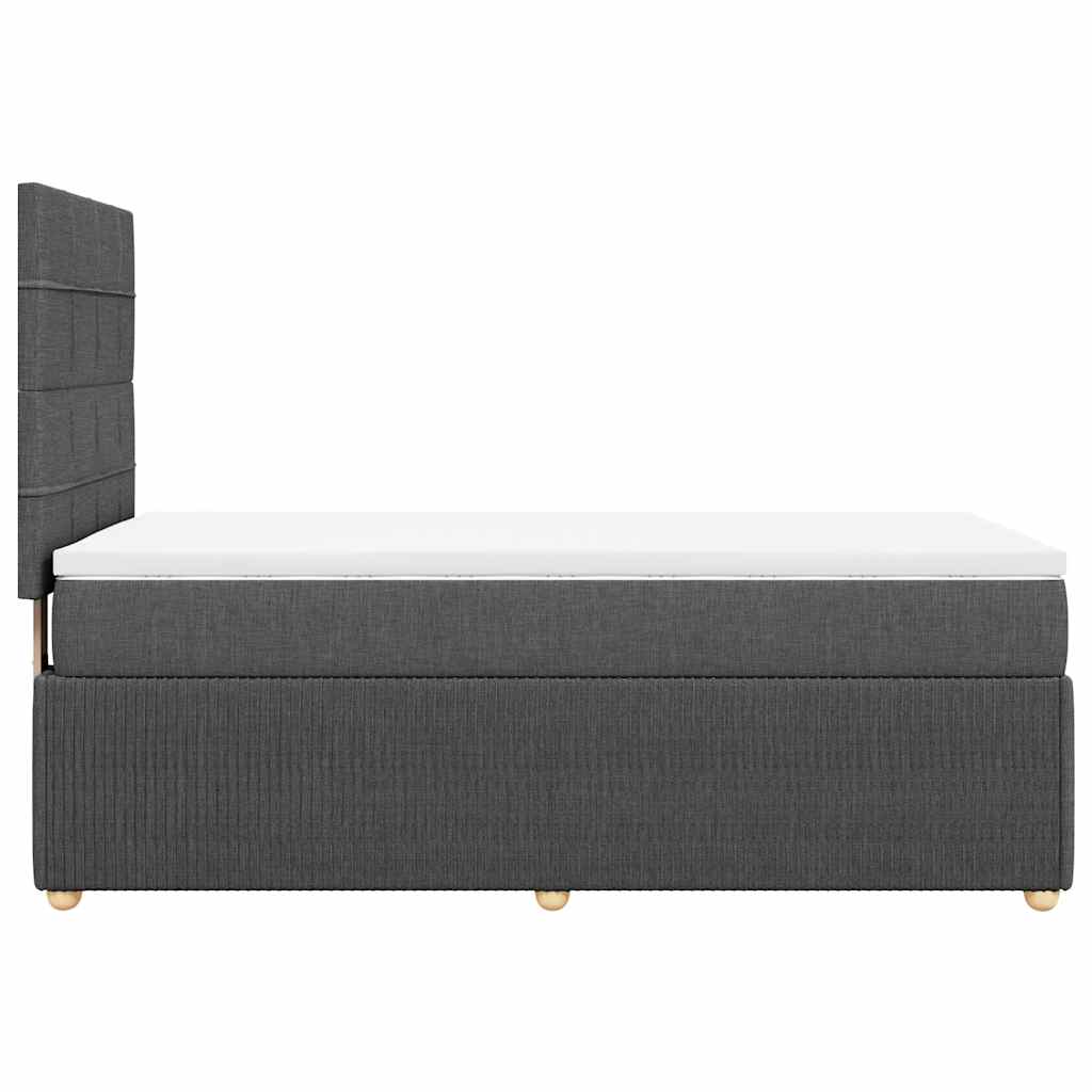 vidaXL Κρεβάτι Boxspring με Στρώμα Σκούρο Γκρι 90x190 εκ. Υφασμάτινο