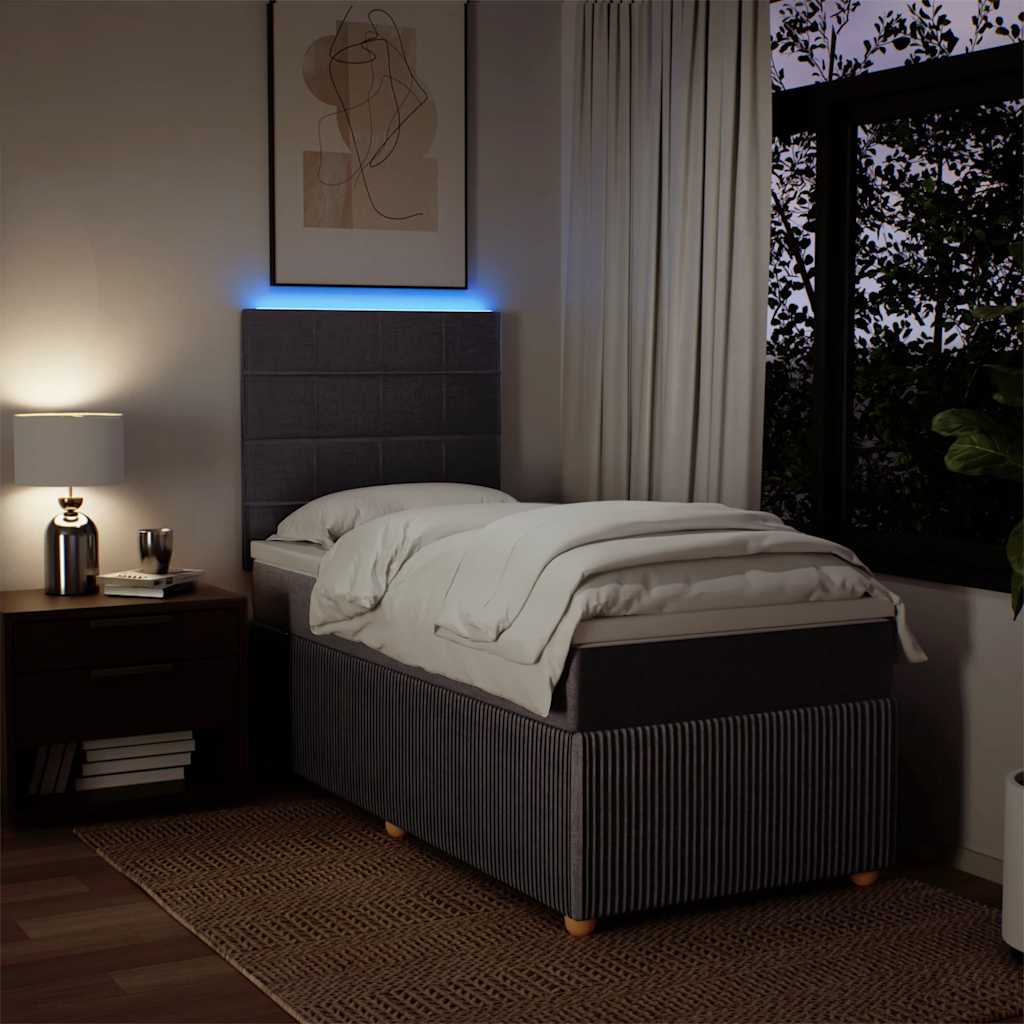 vidaXL Κρεβάτι Boxspring με Στρώμα Taupe 90x190 εκ.Υφασμάτινο