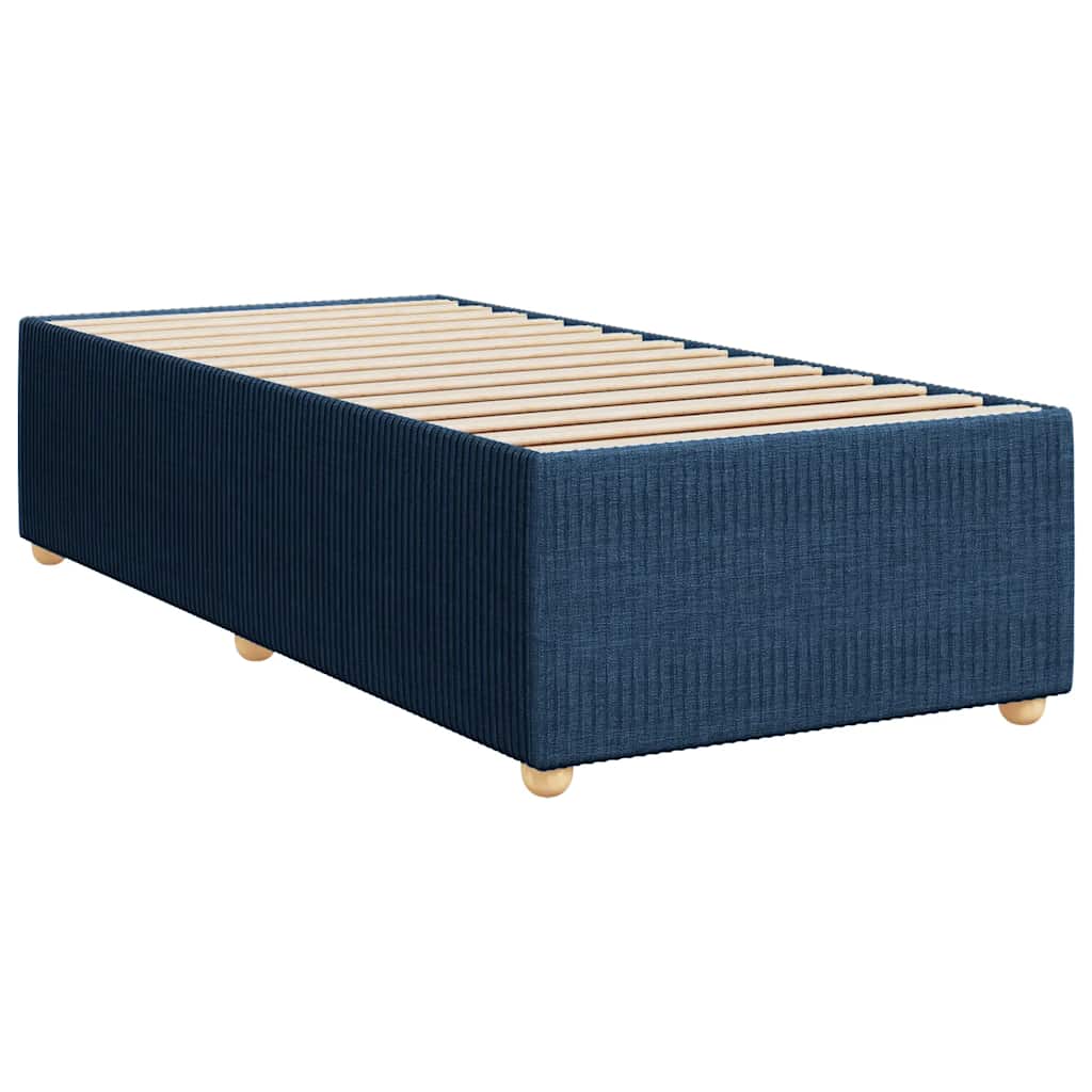 vidaXL Κρεβάτι Boxspring με Στρώμα Μπλε 90x190 εκ.Υφασμάτινο