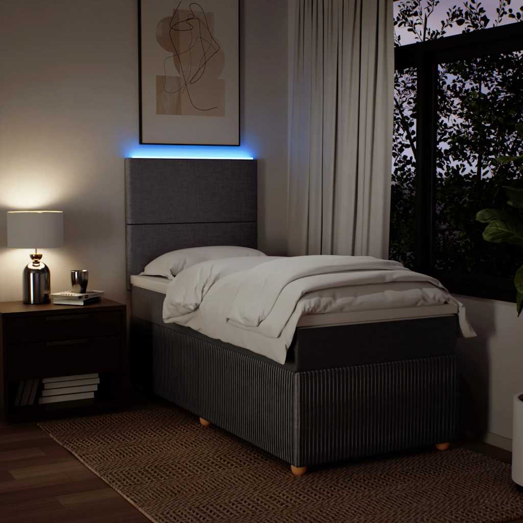 vidaXL Κρεβάτι Boxspring με Στρώμα Taupe 90x200 εκ. Υφασμάτινο