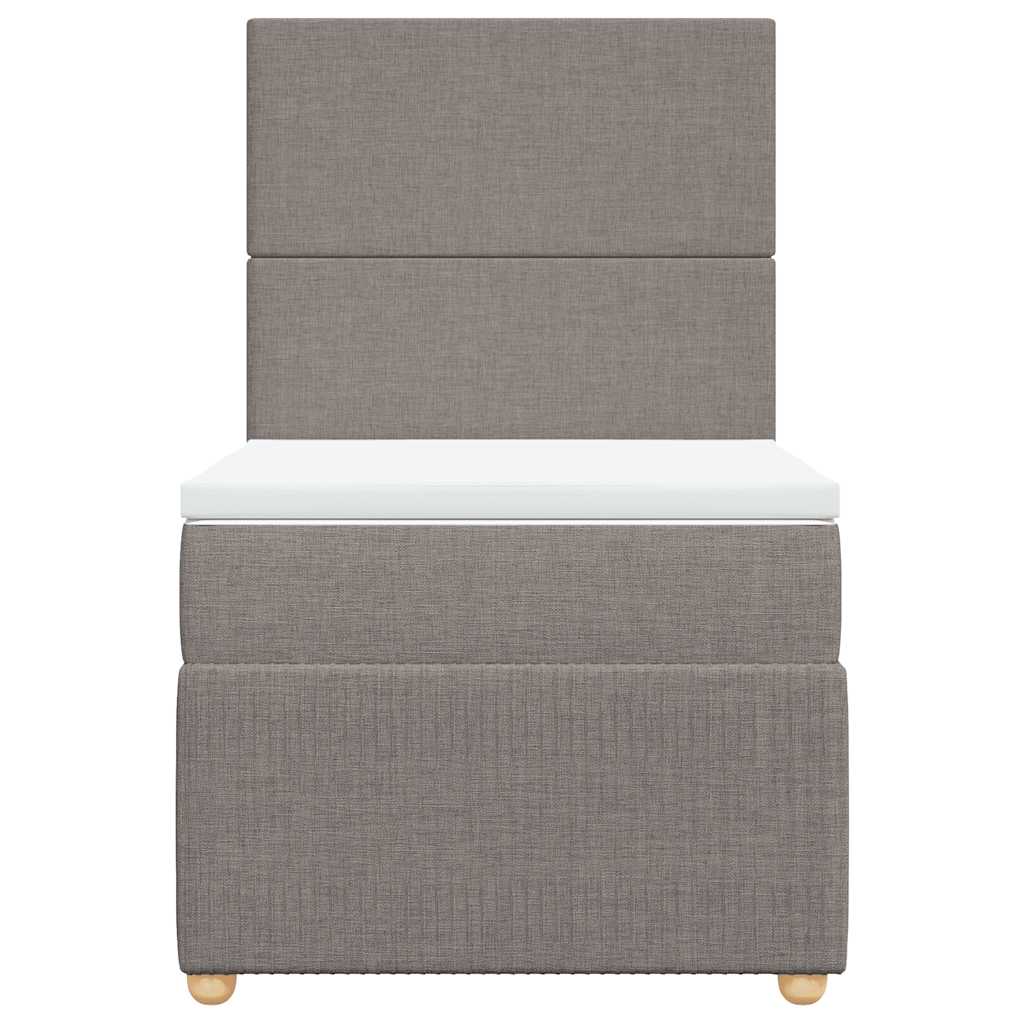 vidaXL Κρεβάτι Boxspring με Στρώμα Taupe 90x200 εκ. Υφασμάτινο