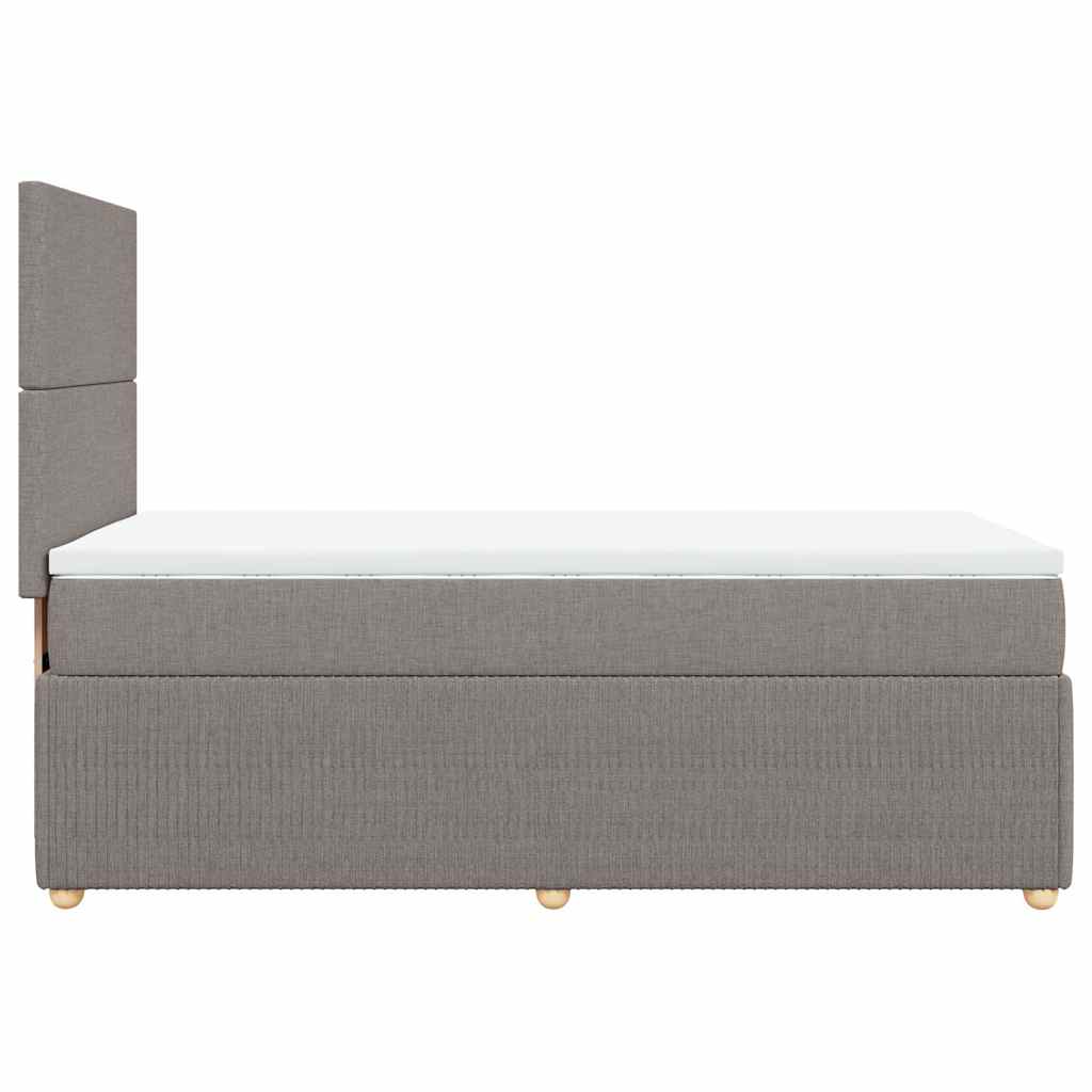 vidaXL Κρεβάτι Boxspring με Στρώμα Taupe 90x200 εκ. Υφασμάτινο