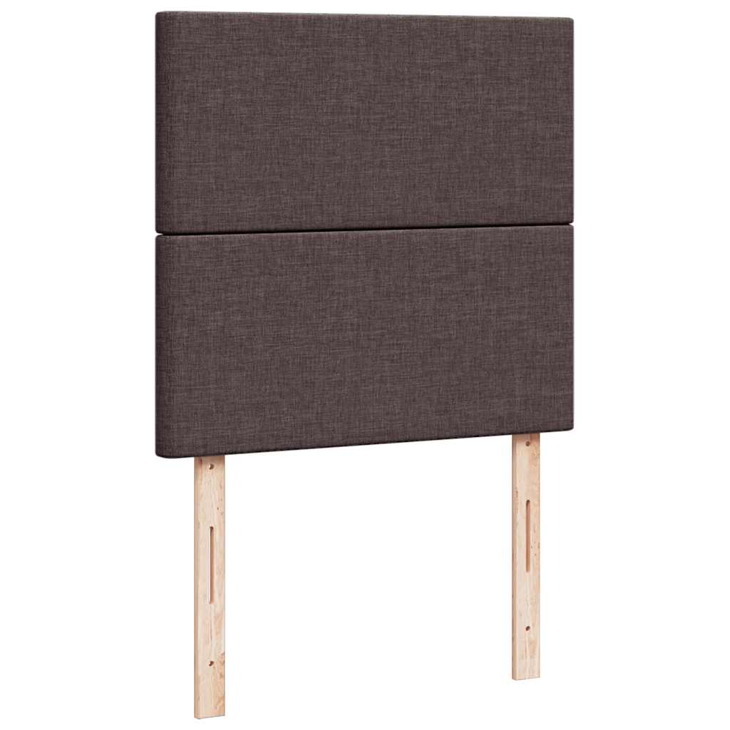 vidaXL Κρεβάτι Boxspring με Στρώμα Σκούρο Καφέ 100x200 εκ. Υφασμάτινο