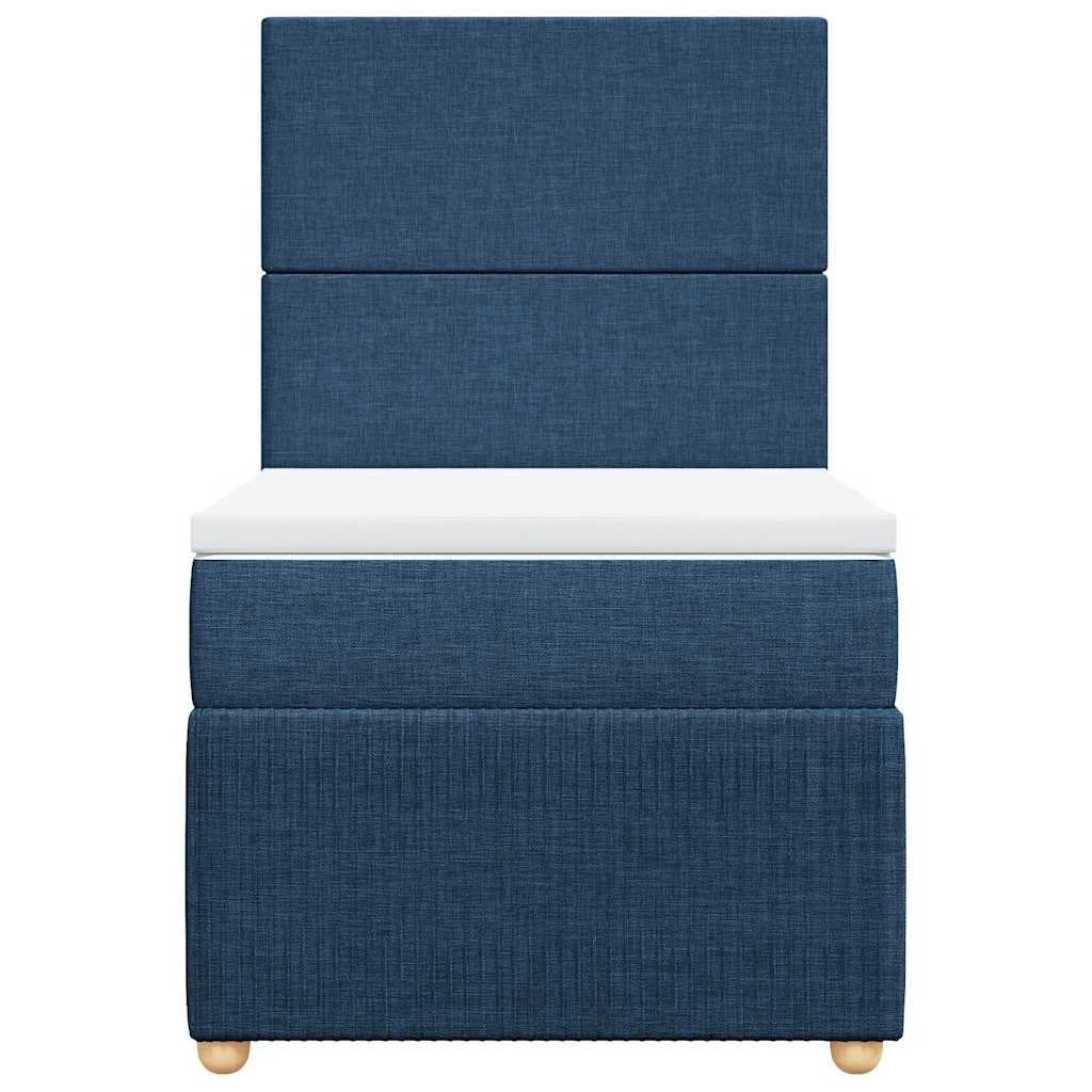 vidaXL Κρεβάτι Boxspring με Στρώμα Μπλε 100 x 200 εκ. Υφασμάτινο