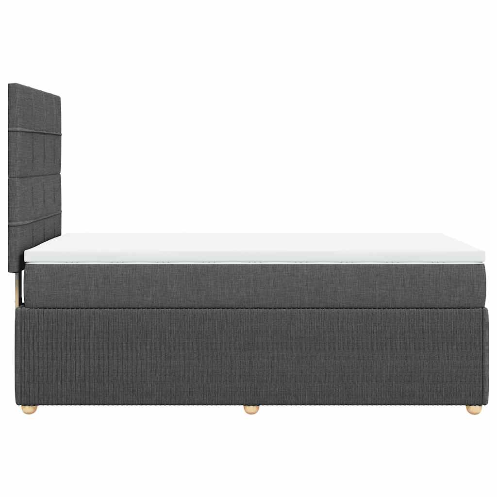 vidaXL Κρεβάτι Boxspring με Στρώμα Σκούρο Γκρι 100x200 εκ. Υφασμάτινο
