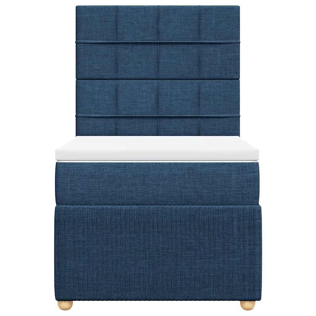 vidaXL Κρεβάτι Boxspring με Στρώμα Μπλε 100 x 200 εκ. Υφασμάτινο