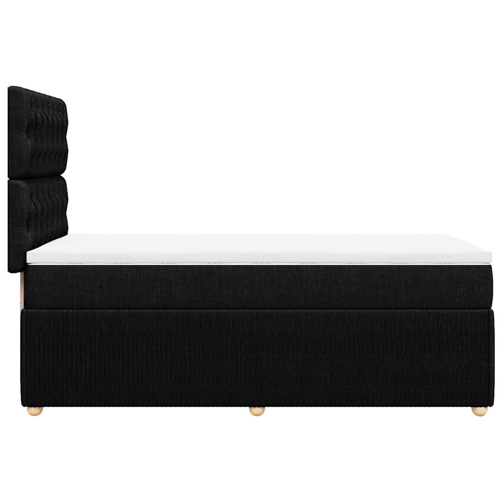 vidaXL Κρεβάτι Boxspring με Στρώμα Μαύρο 100 x 200 εκ. Υφασμάτινο